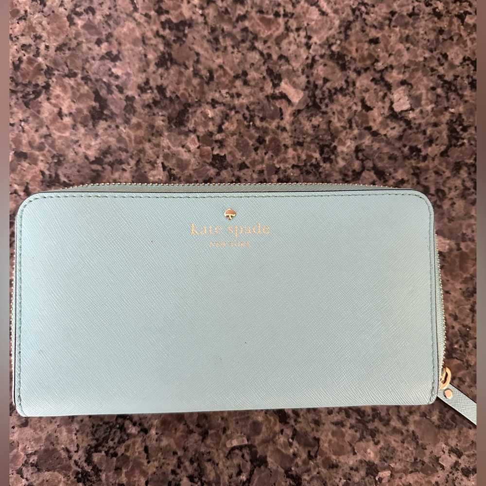 Kate Spade Blue Zip-Around Wallet